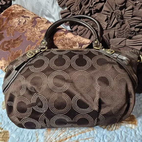 Coach Madison Dotted Op Art Large Sophia Satchel Style - Picture 4 of 7